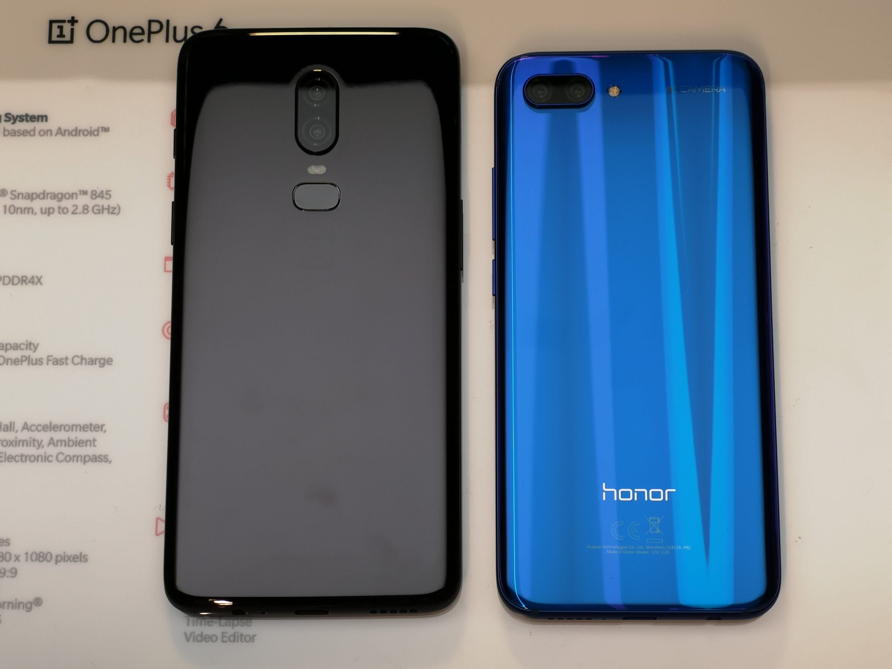 OnePlus 6 and the Honor 10