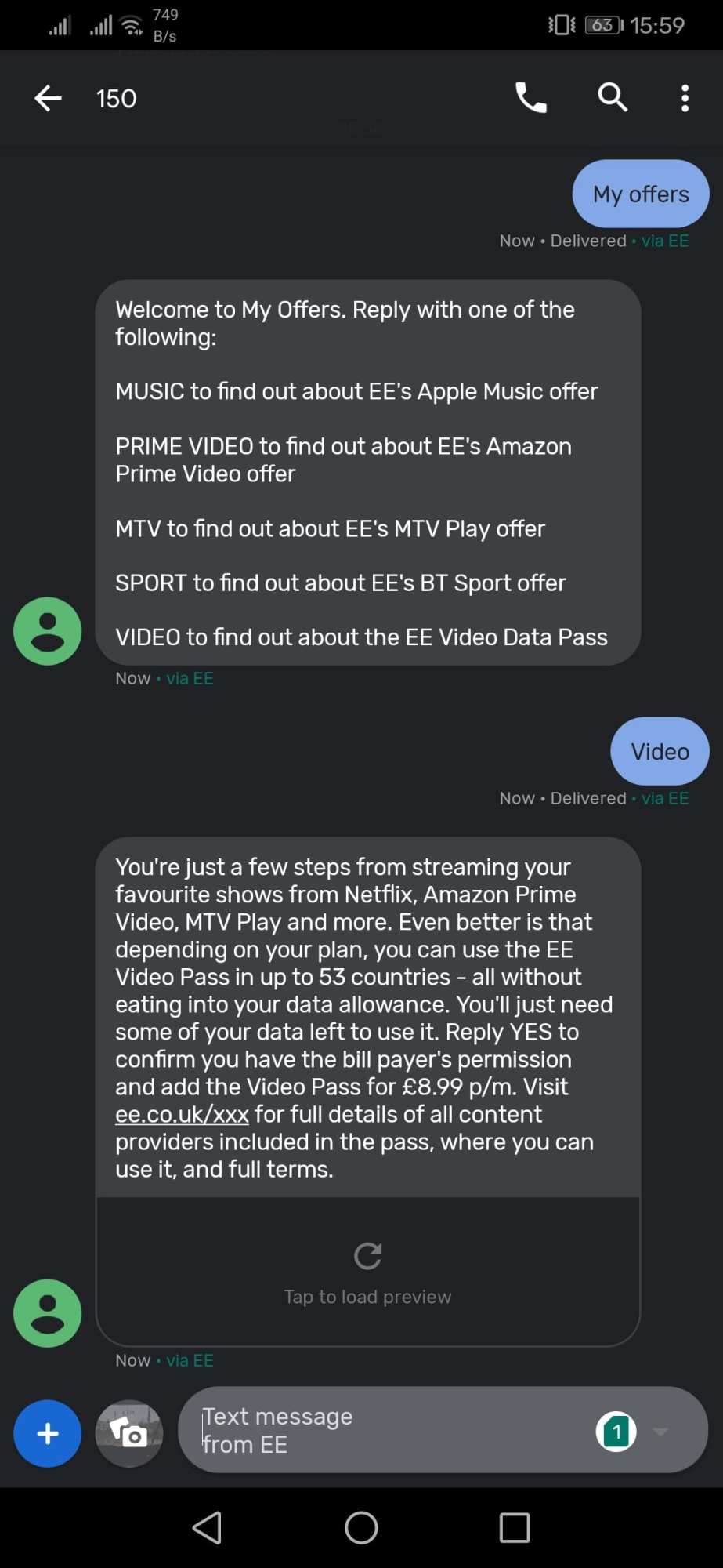 EE My Offers screenshot